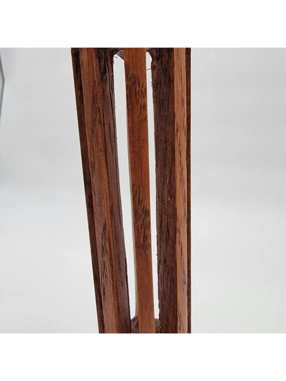 Vintage Hand-Carved Olive Wood Candlestick Holders Pair